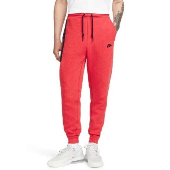 Nike FB8002-672 Men's Sz L-Tall Red/Black Sportswear Tech Fleece Joggers - Picture 10 of 13